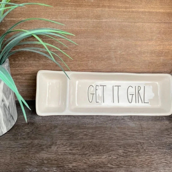 LAST ONE! NEW Rae Dunn GOAL DIGGER/GET IT GIRL - Desk Plaque & Tray Organizer - Picture 13 of 14